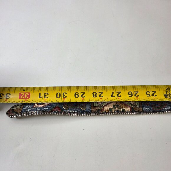 Vintage Absolutely Fresh Leather Womens Belt Southwestern Navajo Pattern Small - Picture 9 of 9